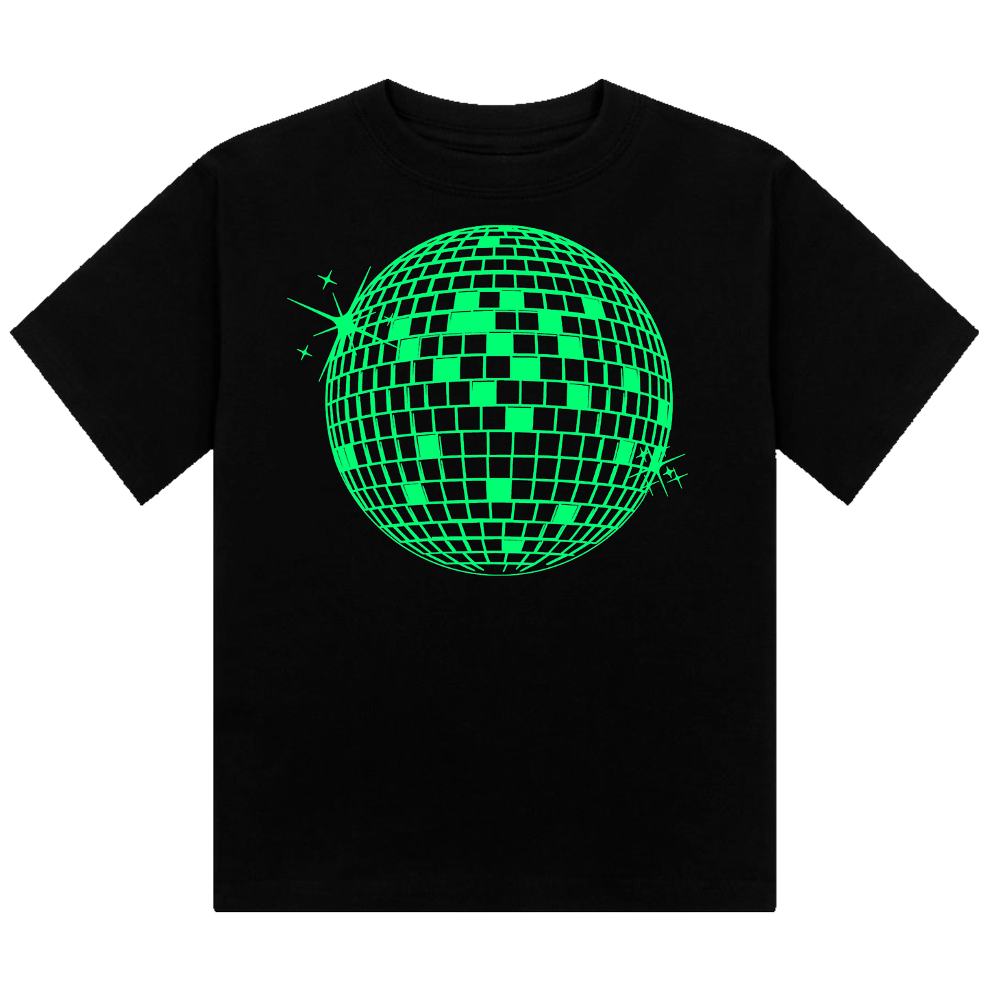 Discoball Neon UV Reactive Cropped Tshirt