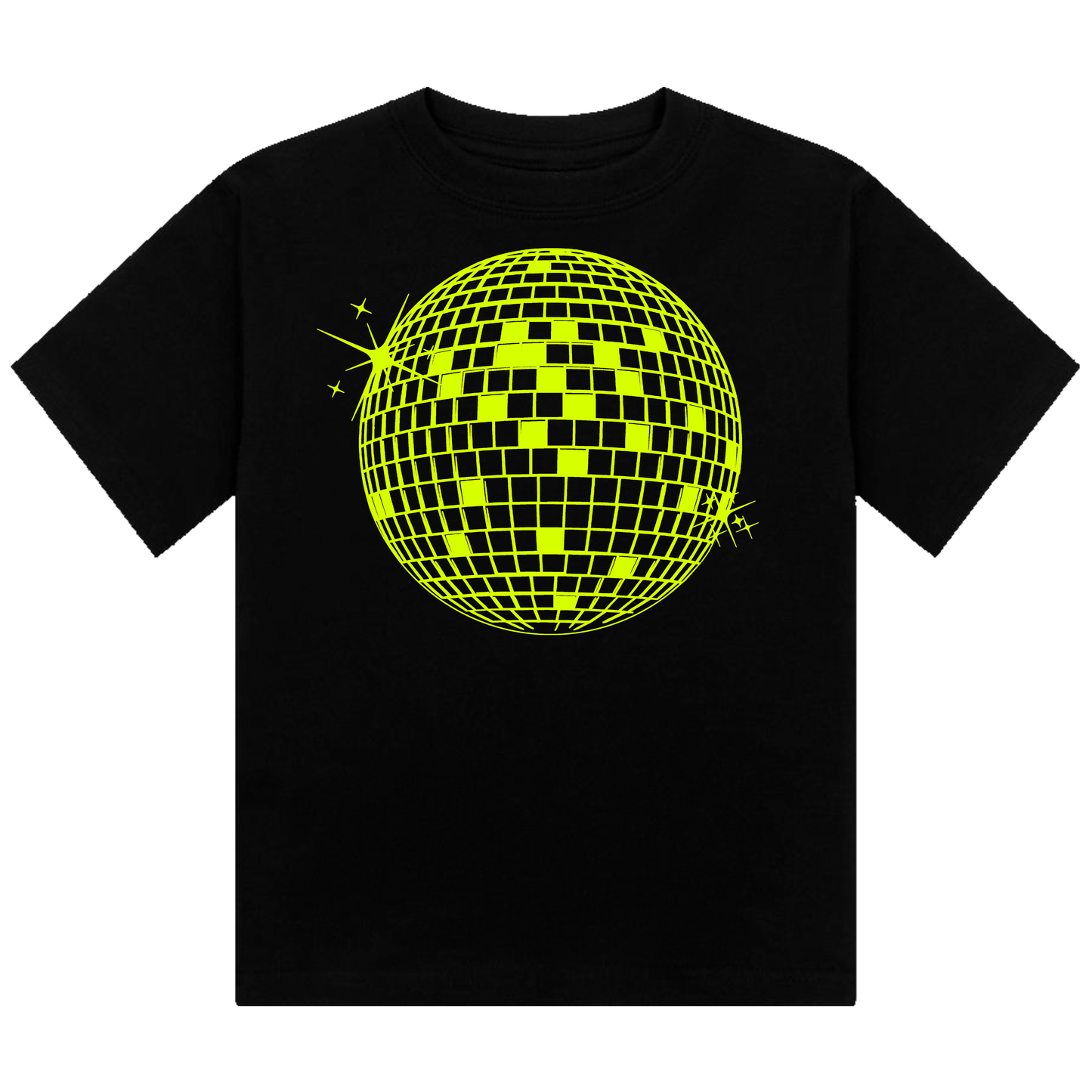 Discoball Neon UV Reactive Cropped Tshirt