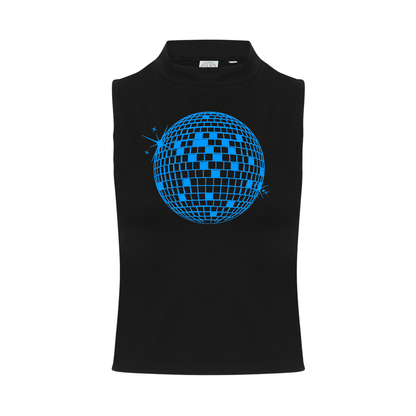 Discoball  Neon UV Reactive Sleeveless Crop