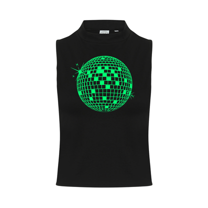 Discoball  Neon UV Reactive Sleeveless Crop
