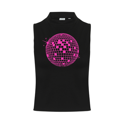 Discoball  Neon UV Reactive Sleeveless Crop