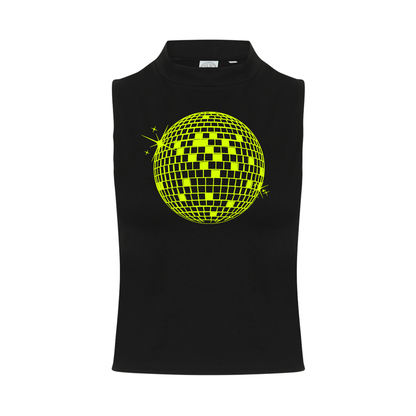 Discoball  Neon UV Reactive Sleeveless Crop