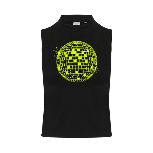 Discoball  Neon UV Reactive Sleeveless Crop