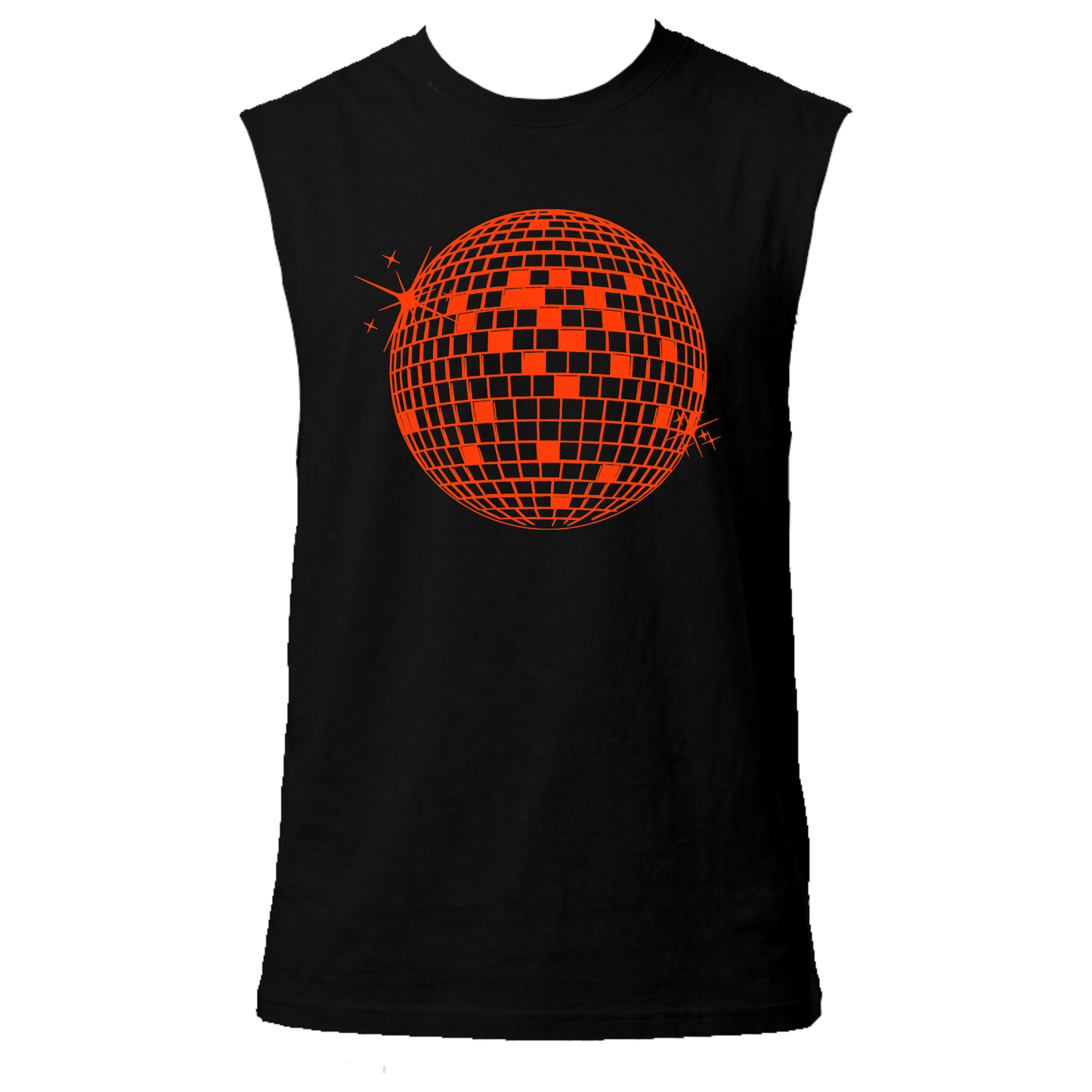 Discoball Neon UV Reactive Sleeveless Tshirt