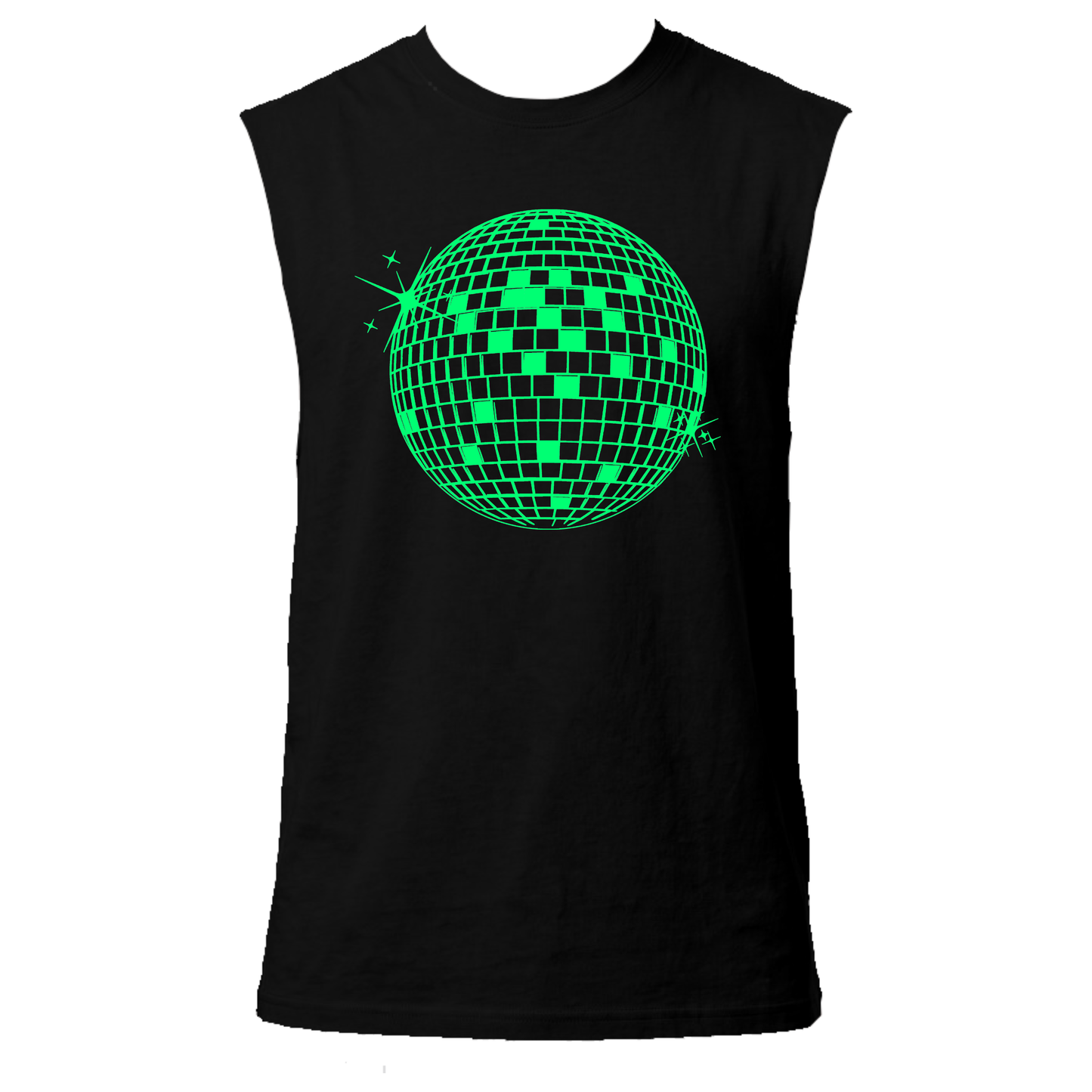 Discoball Neon UV Reactive Sleeveless Tshirt