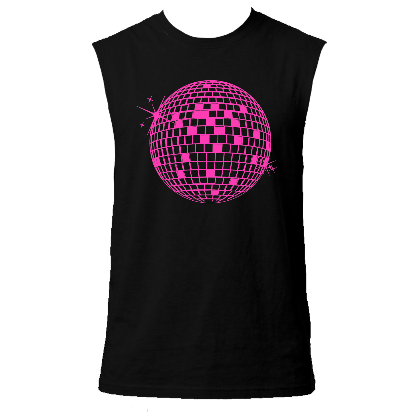 Discoball Neon UV Reactive Sleeveless Tshirt