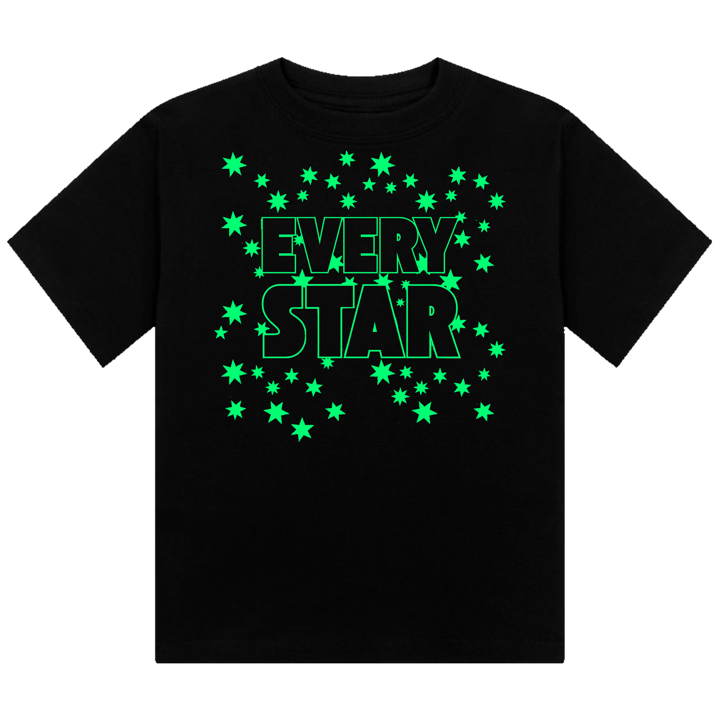 Every Star Neon UV Reactive Cropped Tshirt