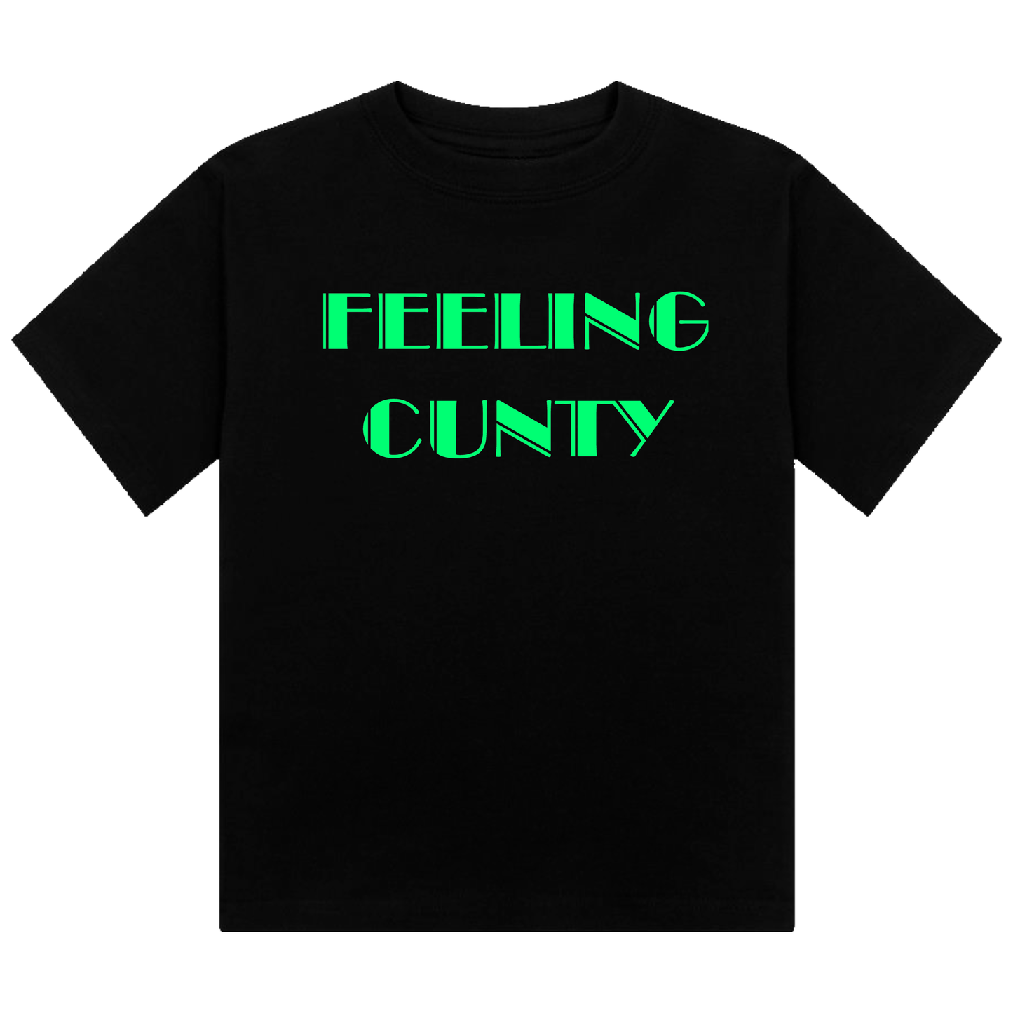 Feeling C#nty Neon UV Reactive Cropped Tshirt