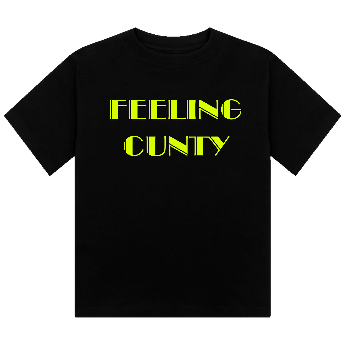 Feeling C#nty Neon UV Reactive Cropped Tshirt