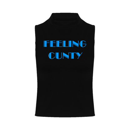 Feeling C#nty Neon UV Reactive Sleeveless Crop