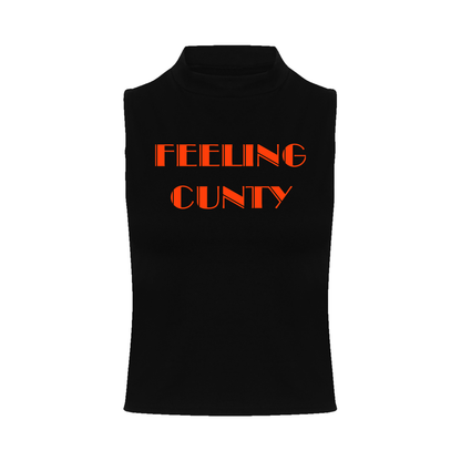 Feeling C#nty Neon UV Reactive Sleeveless Crop