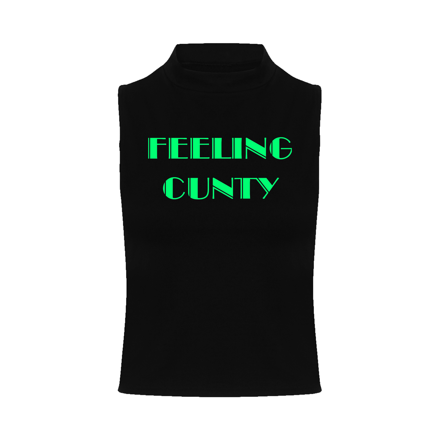 Feeling C#nty Neon UV Reactive Sleeveless Crop