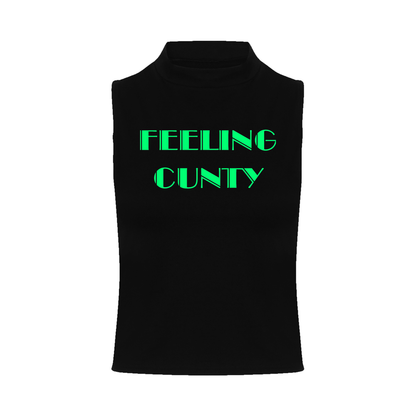 Feeling C#nty Neon UV Reactive Sleeveless Crop