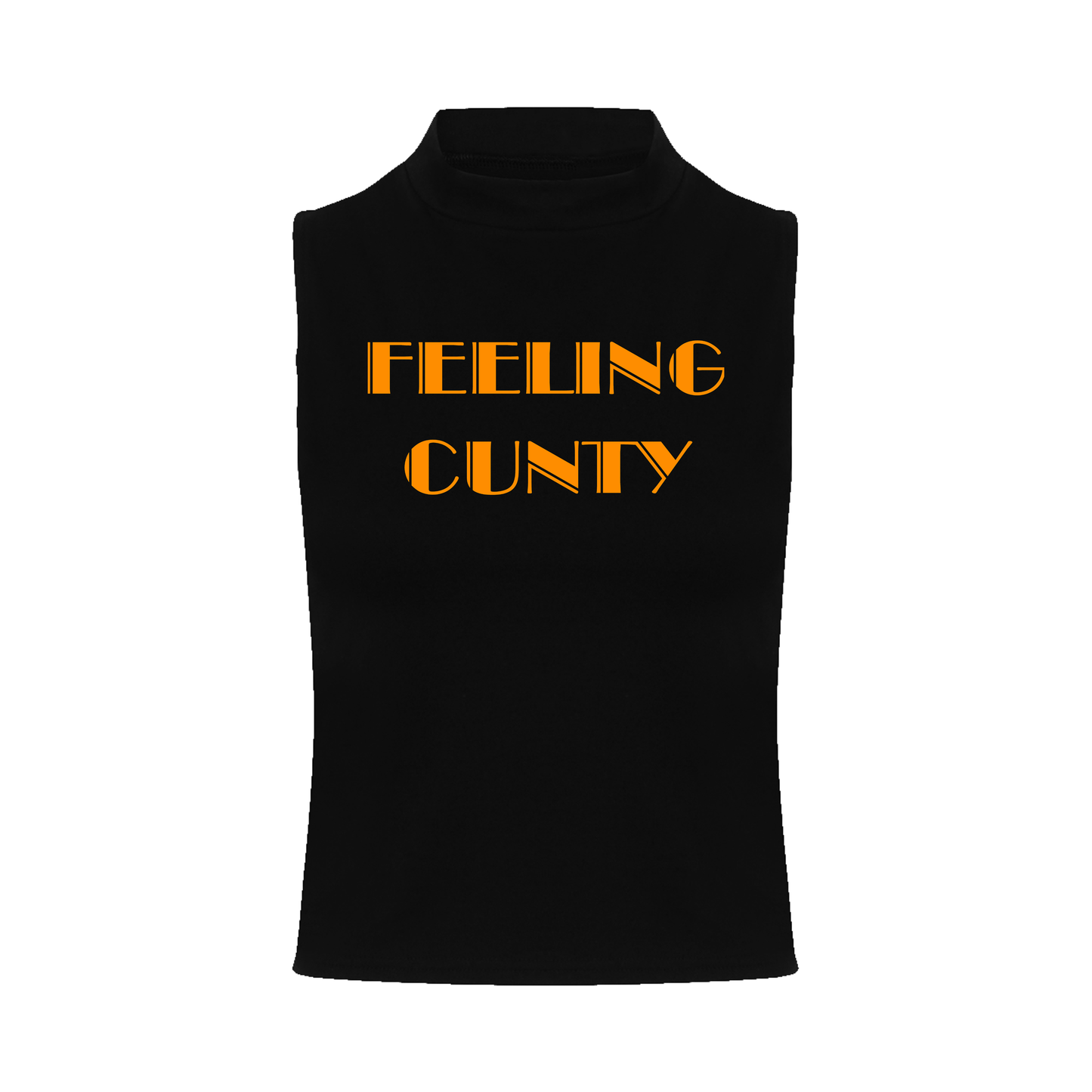Feeling C#nty Neon UV Reactive Sleeveless Crop