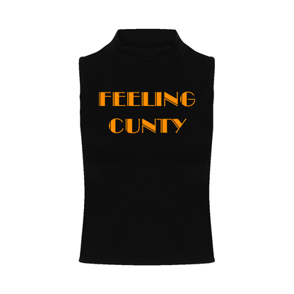 Feeling C#nty Neon UV Reactive Sleeveless Crop