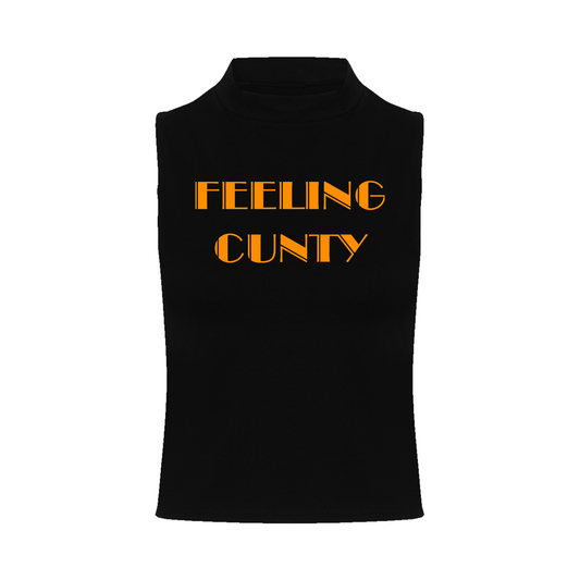 Feeling C#nty Neon UV Reactive Sleeveless Crop