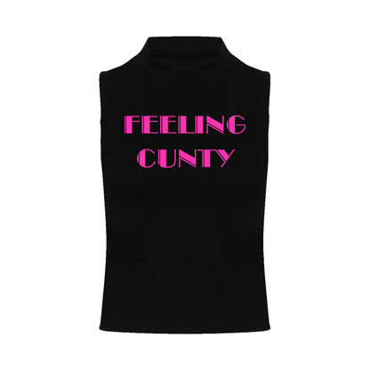 Feeling C#nty Neon UV Reactive Sleeveless Crop