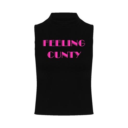 Feeling C#nty Neon UV Reactive Sleeveless Crop