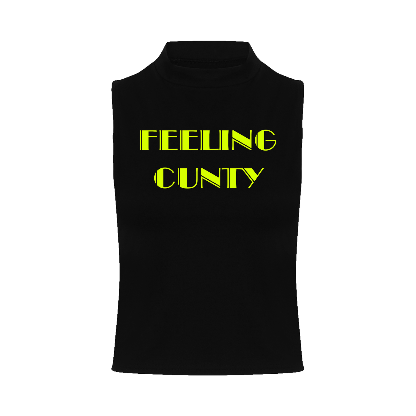 Feeling C#nty Neon UV Reactive Sleeveless Crop