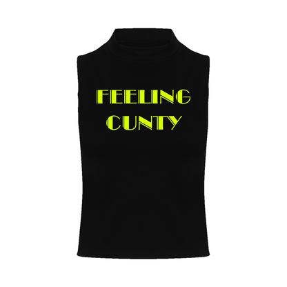 Feeling C#nty Neon UV Reactive Sleeveless Crop