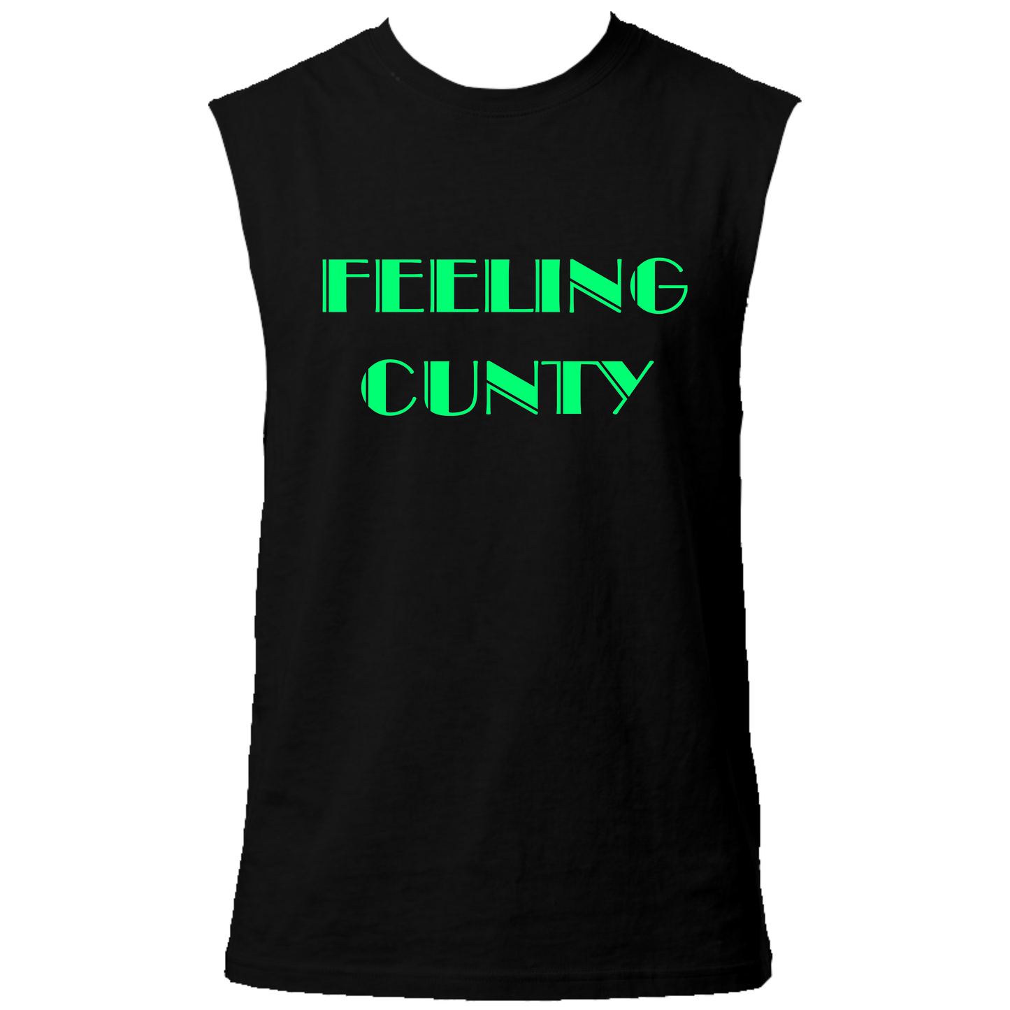 Feeling C#nty Neon UV Reactive Sleeveless Tshirt