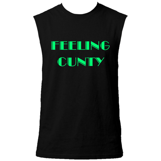 Feeling C#nty Neon UV Reactive Sleeveless Tshirt