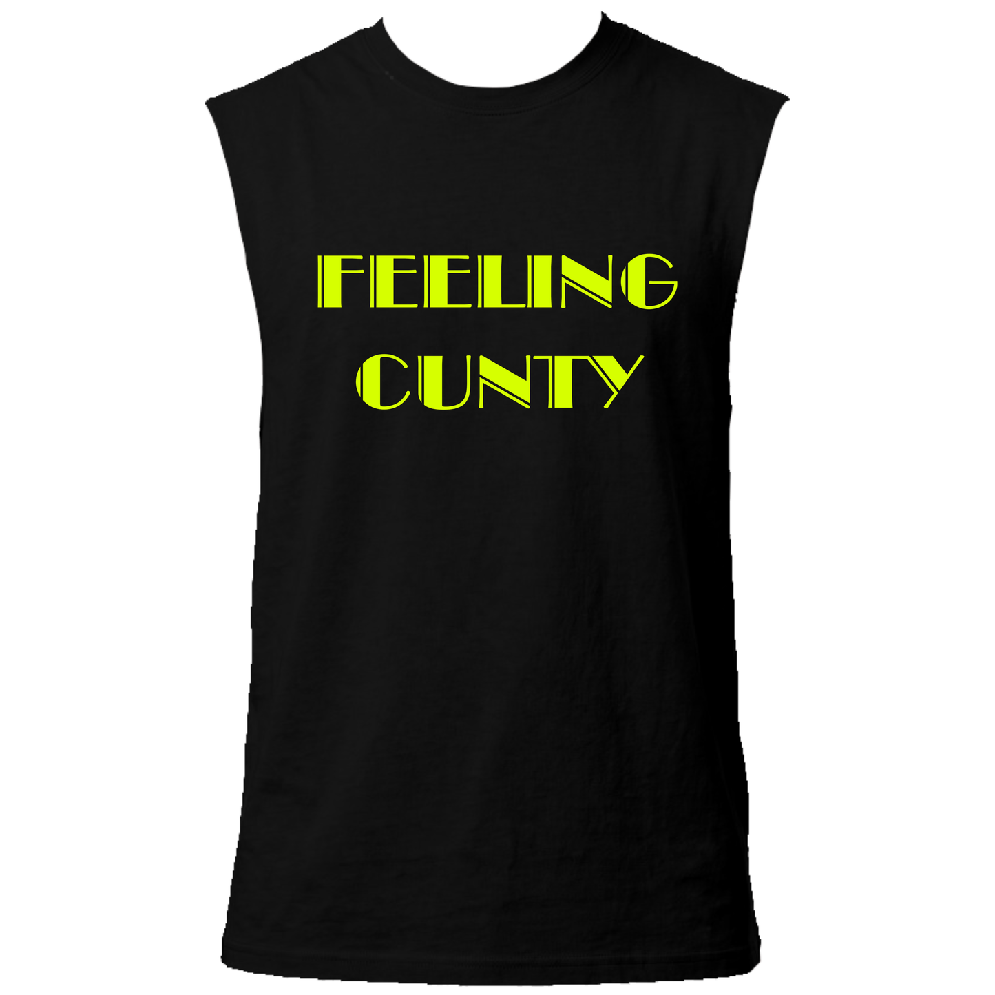 Feeling C#nty Neon UV Reactive Sleeveless Tshirt