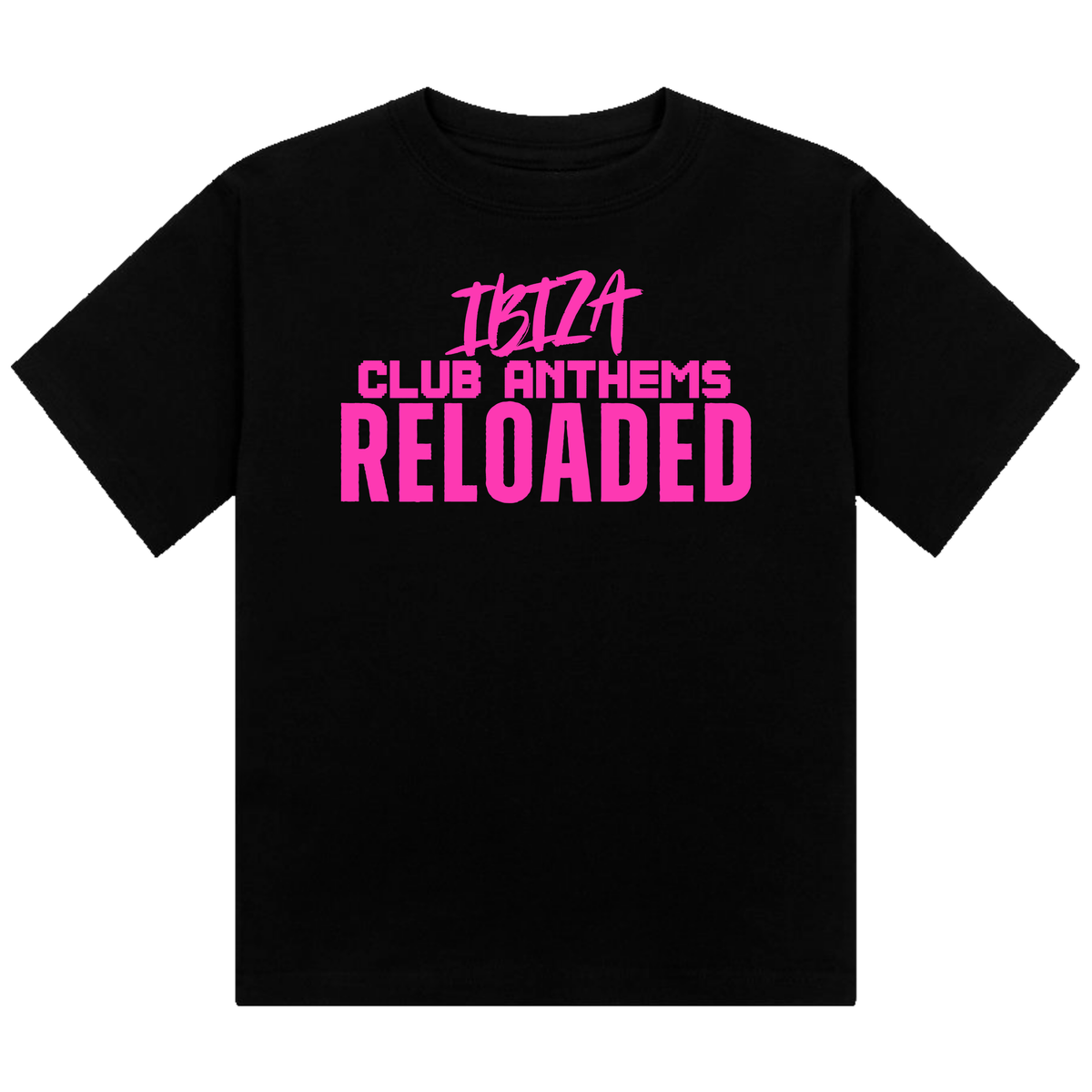Ibiza Club Anthems Neon UV Reactive Cropped Tshirt