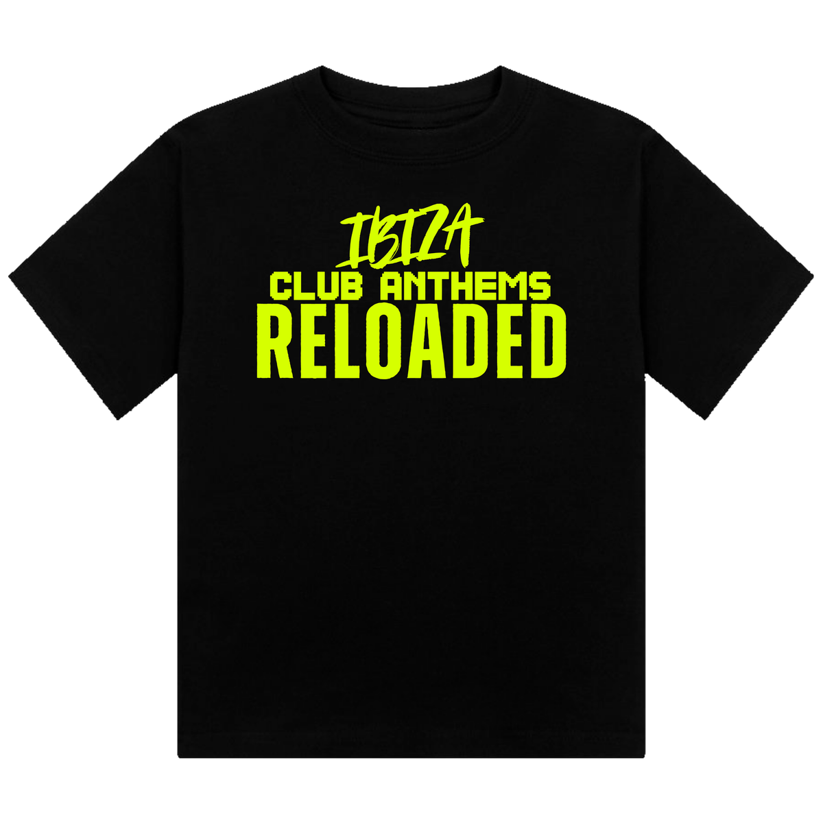 Ibiza Club Anthems Neon UV Reactive Cropped Tshirt