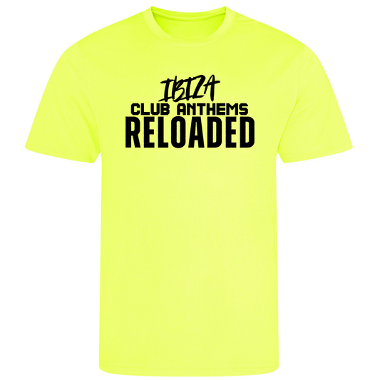 Ibiza Club Anthems Neon UV Reactive Performance Short Sleeved Tshirt