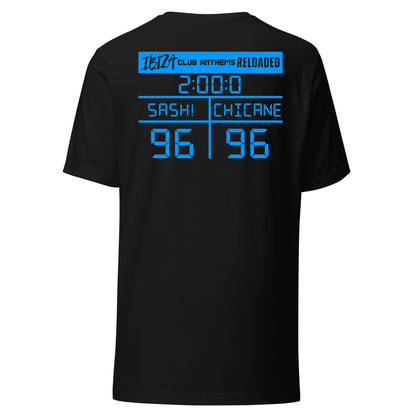 Ibiza Club Anthems Sash! 0r Chicane Backprint Neon UV Reactive Logo Classic Short Sleeved Tshirt