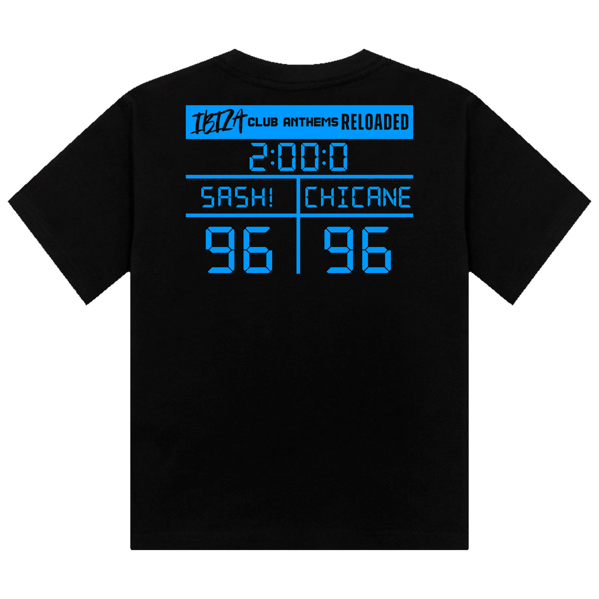 Ibiza Club Anthems Sash! or Chicane Backprint Neon UV Reactive Cropped Tshirt