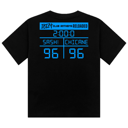 Ibiza Club Anthems Sash! or Chicane Backprint Neon UV Reactive Cropped Tshirt