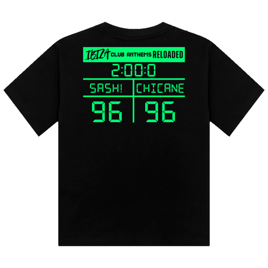 Ibiza Club Anthems Sash! or Chicane Backprint Neon UV Reactive Cropped Tshirt