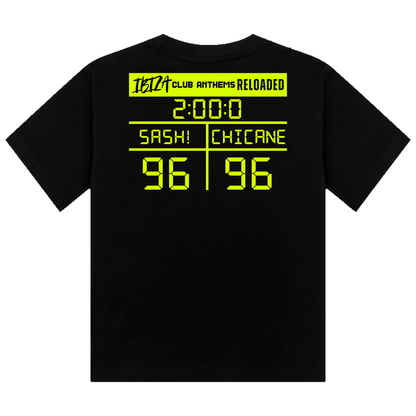 Ibiza Club Anthems Sash! or Chicane Backprint Neon UV Reactive Cropped Tshirt