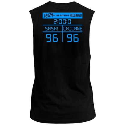 Ibiza Club Anthems Sash! or Chicane Backprint  Neon UV Reactive Sleeveless Tshirt