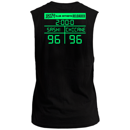 Ibiza Club Anthems Sash! or Chicane Backprint  Neon UV Reactive Sleeveless Tshirt