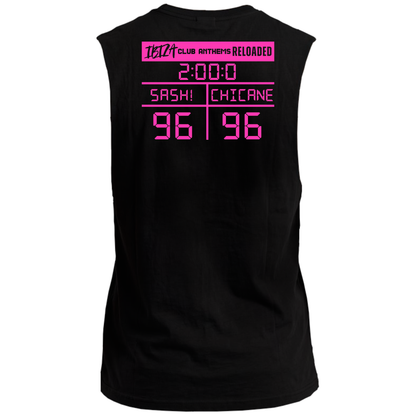 Ibiza Club Anthems Sash! or Chicane Backprint  Neon UV Reactive Sleeveless Tshirt