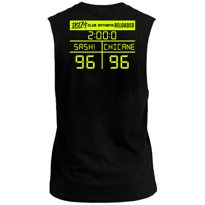 Ibiza Club Anthems Sash! or Chicane Backprint  Neon UV Reactive Sleeveless Tshirt