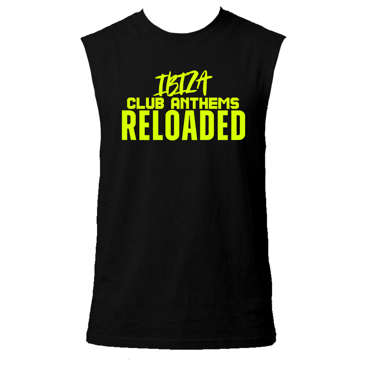 Ibiza Club Anthems Neon UV Reactive Sleeveless Tshirt