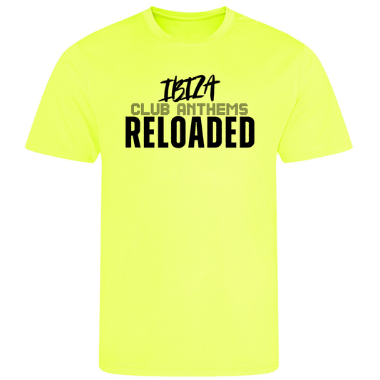 Ibiza Club Anthems Neon UV Reactive Performance Short Sleeved Tshirt