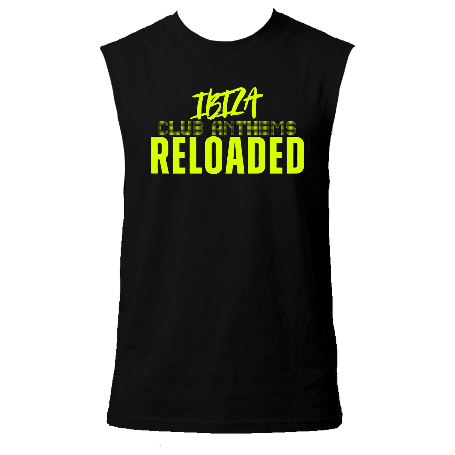 Ibiza Club Anthems UV Reactive Sleeveless Tshirt