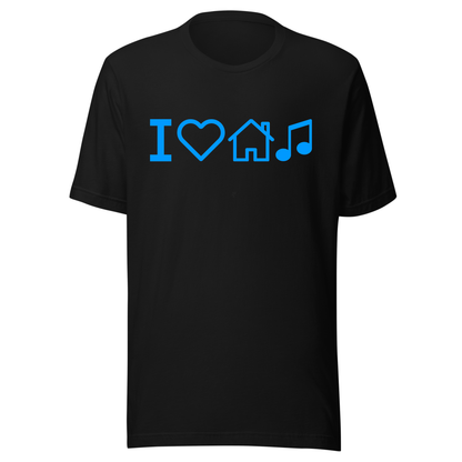 I Love House Music UV Reactive Classic Short Sleeved Tshirt