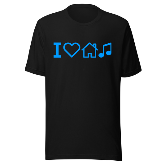 I Love House Music UV Reactive Classic Short Sleeved Tshirt