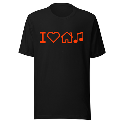 I Love House Music UV Reactive Classic Short Sleeved Tshirt