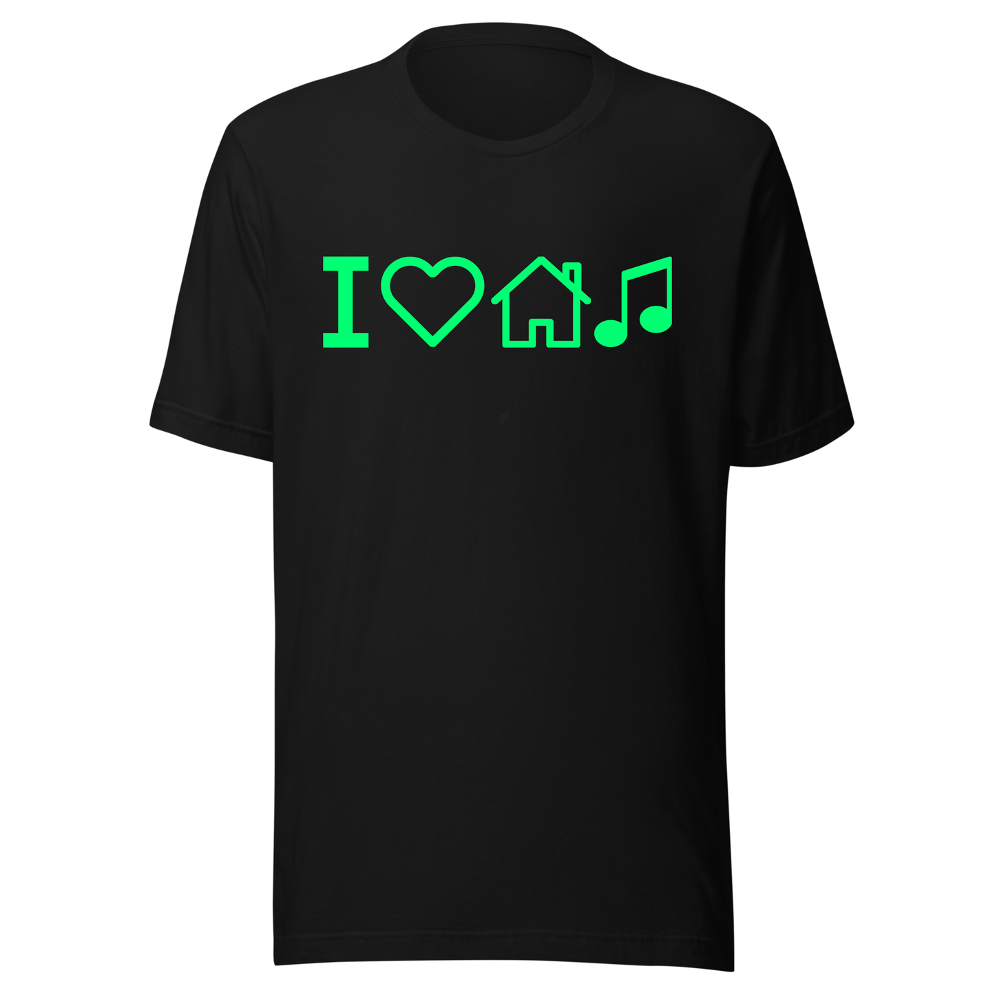 I Love House Music UV Reactive Classic Short Sleeved Tshirt