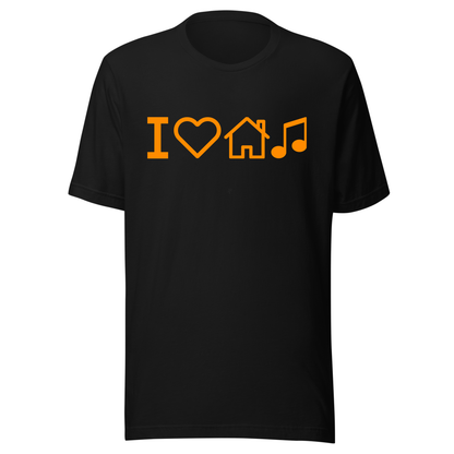 I Love House Music UV Reactive Classic Short Sleeved Tshirt
