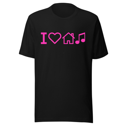 I Love House Music UV Reactive Classic Short Sleeved Tshirt