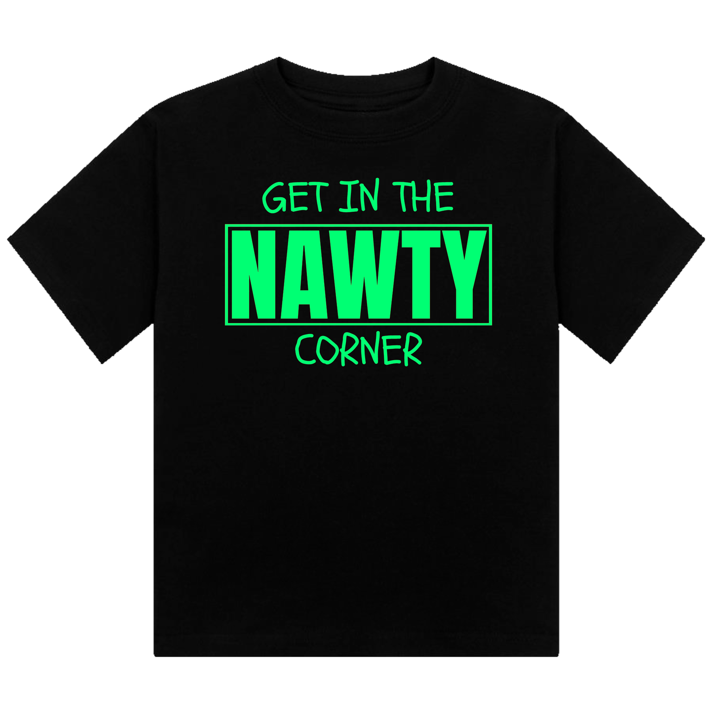 Get in the Nawty Corner Neon UV Reactive Cropped Tshirt