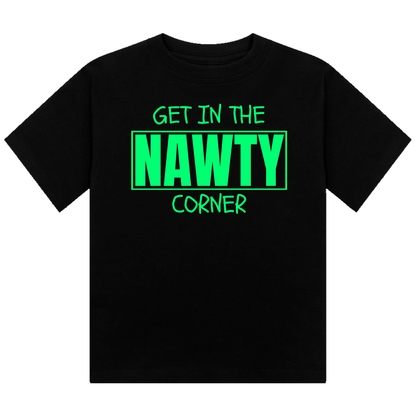 Get in the Nawty Corner Neon UV Reactive Cropped Tshirt